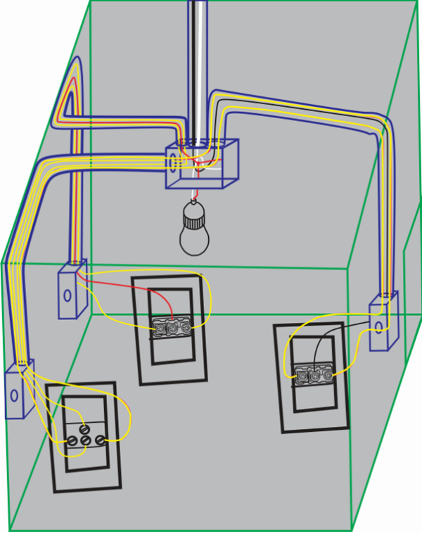 Conexion De Dos Apagadores De Tres Vias Con Un Apagador De Vias M S